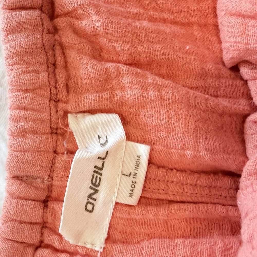O'Neill Brenda Beach Shorts‎ Coral Gauze Women's Large Coastal Spring Break - Picture 4 of 6